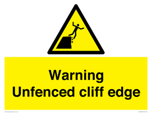 Warning Unfenced cliff edge